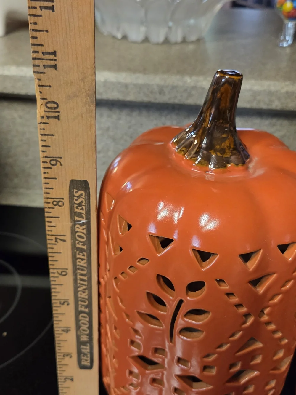 Source Unknown Orange Ceramic Pumpkin Lantern Pair